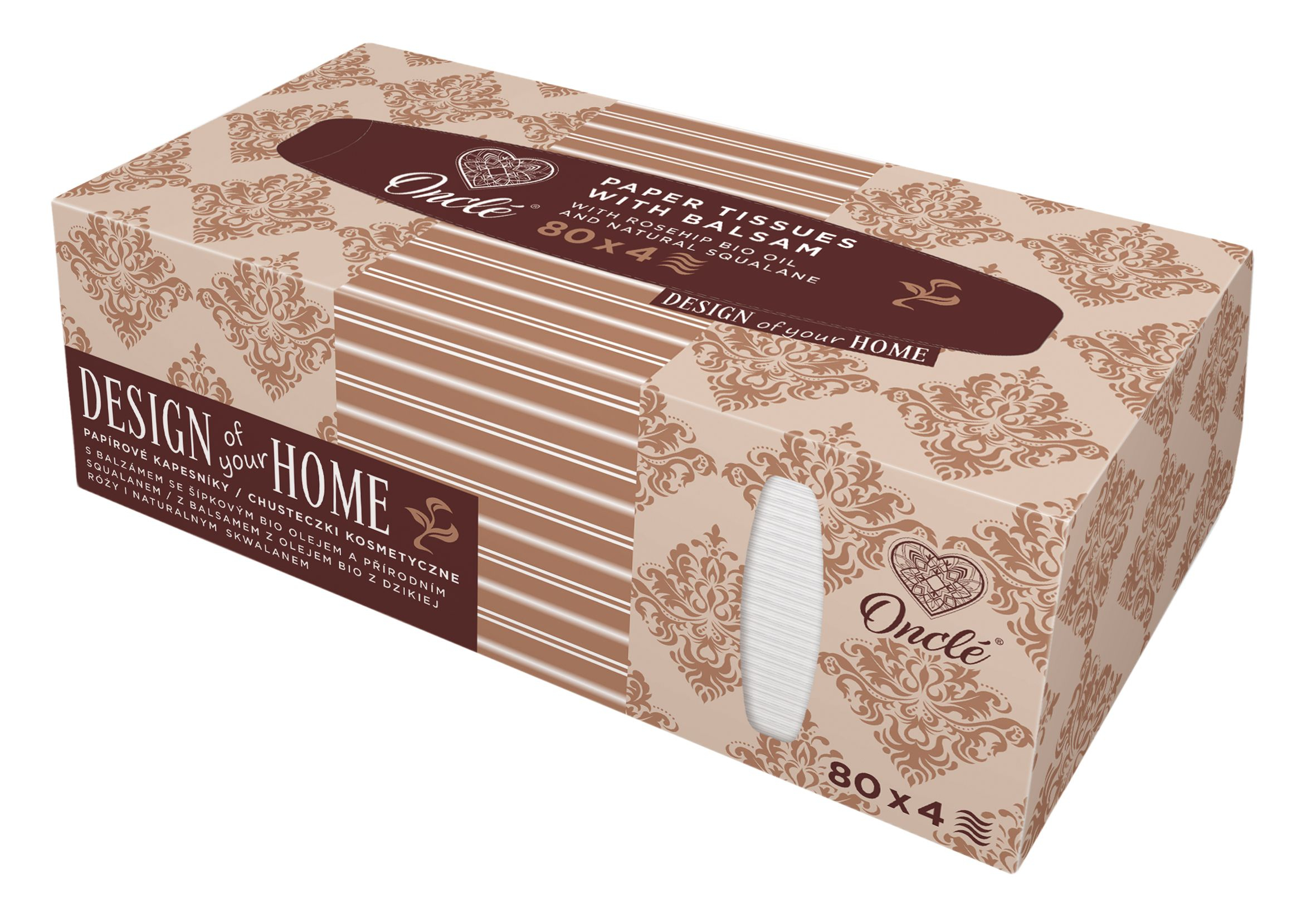 Onclé Papírové kapesníky s balzámem 4vrstvé box 80 ks Onclé