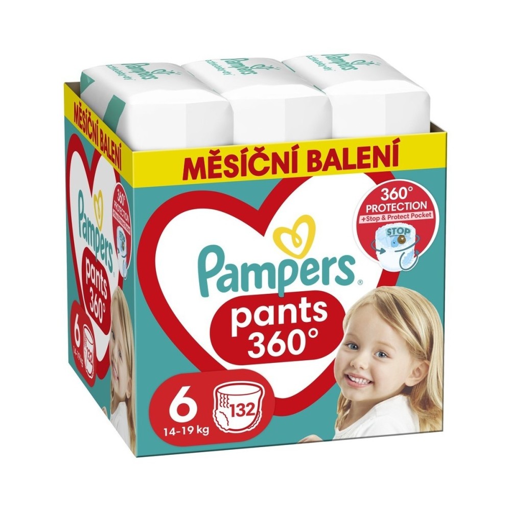 Pampers Pants vel. 6 Monthly Pack 14-19 kg plenkové kalhotky 132 ks Pampers