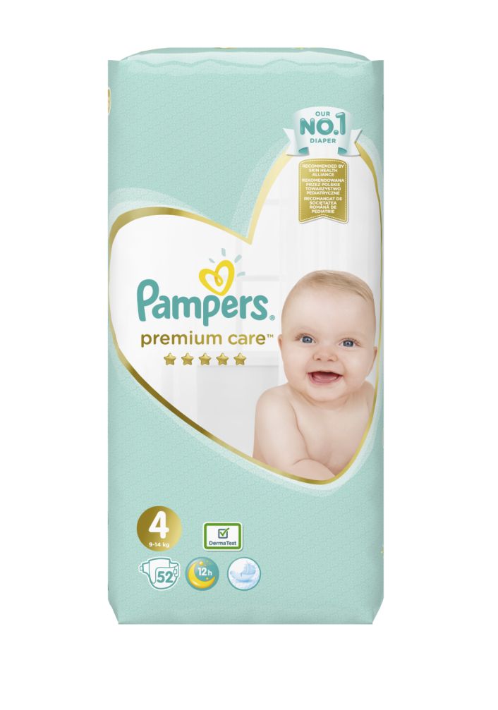 Pampers Premium Care vel. 4 9-14 kg dětské pleny 52 ks Pampers