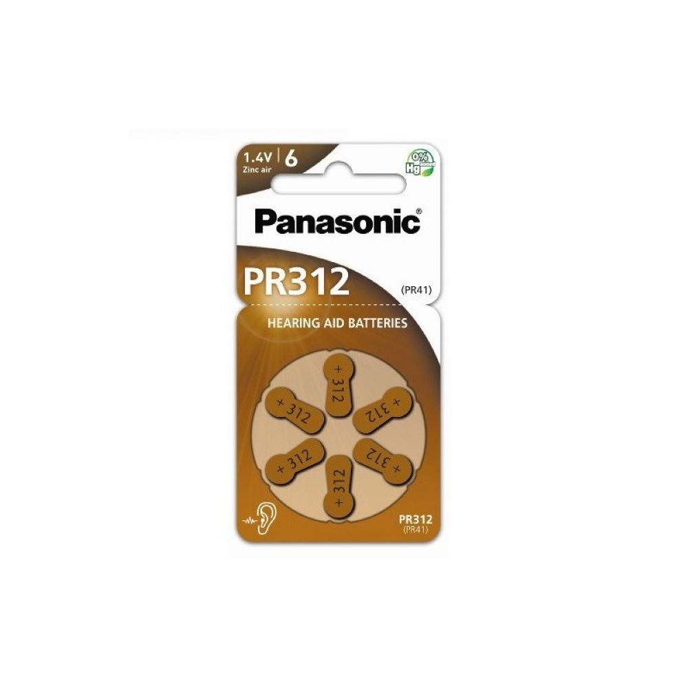 Panasonic PR 312 baterie do naslouchadel 6 ks Panasonic