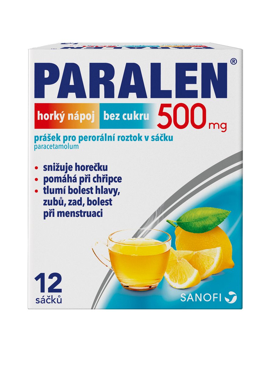 Paralen Horký nápoj bez cukru 500 mg 12 sáčků Paralen