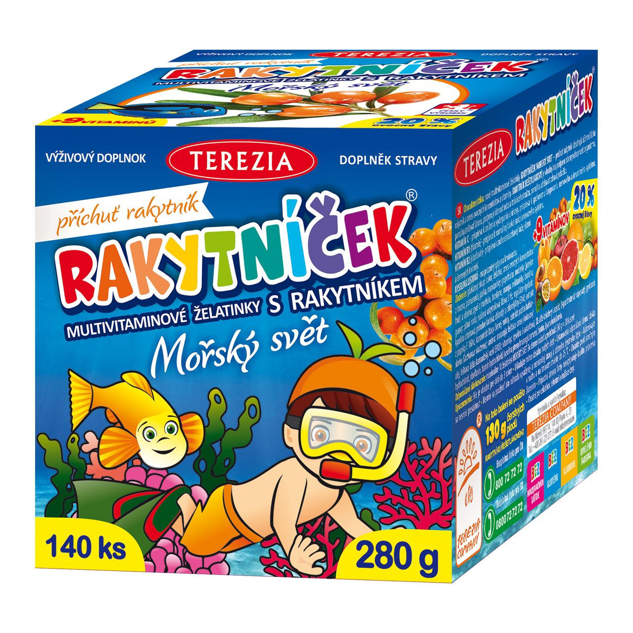 Rakytníček Multivitaminové želatinky s rakytníkem MOŘSKÝ SVĚT 140 ks Rakytníček