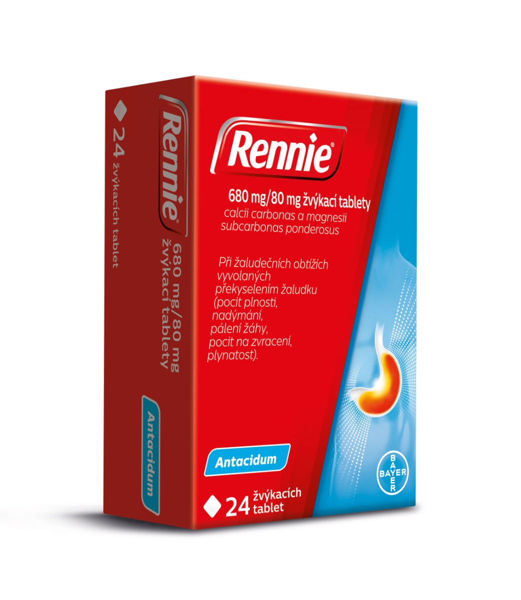 Rennie 24 žvýkacích tablet Rennie