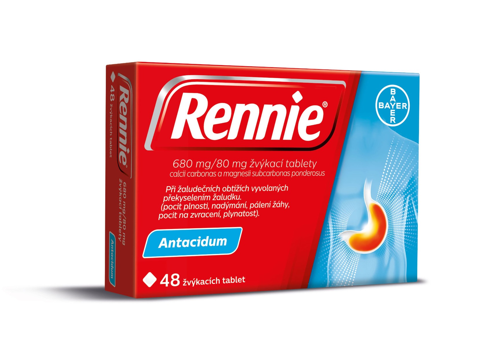 Rennie 48 žvýkacích tablet Rennie
