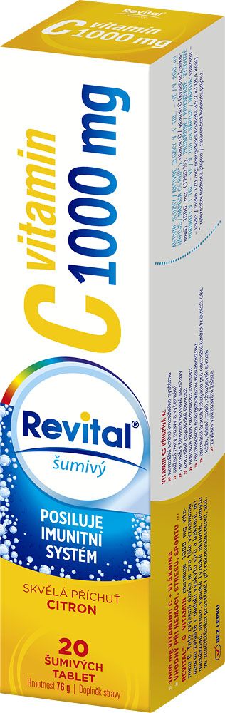 Revital Vitamin C 1000 mg citron 20 šumivých tablet Revital