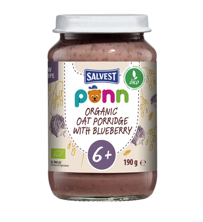 SALVEST Põnn BIO Borůvky s ovesnými vločkami 190 g SALVEST