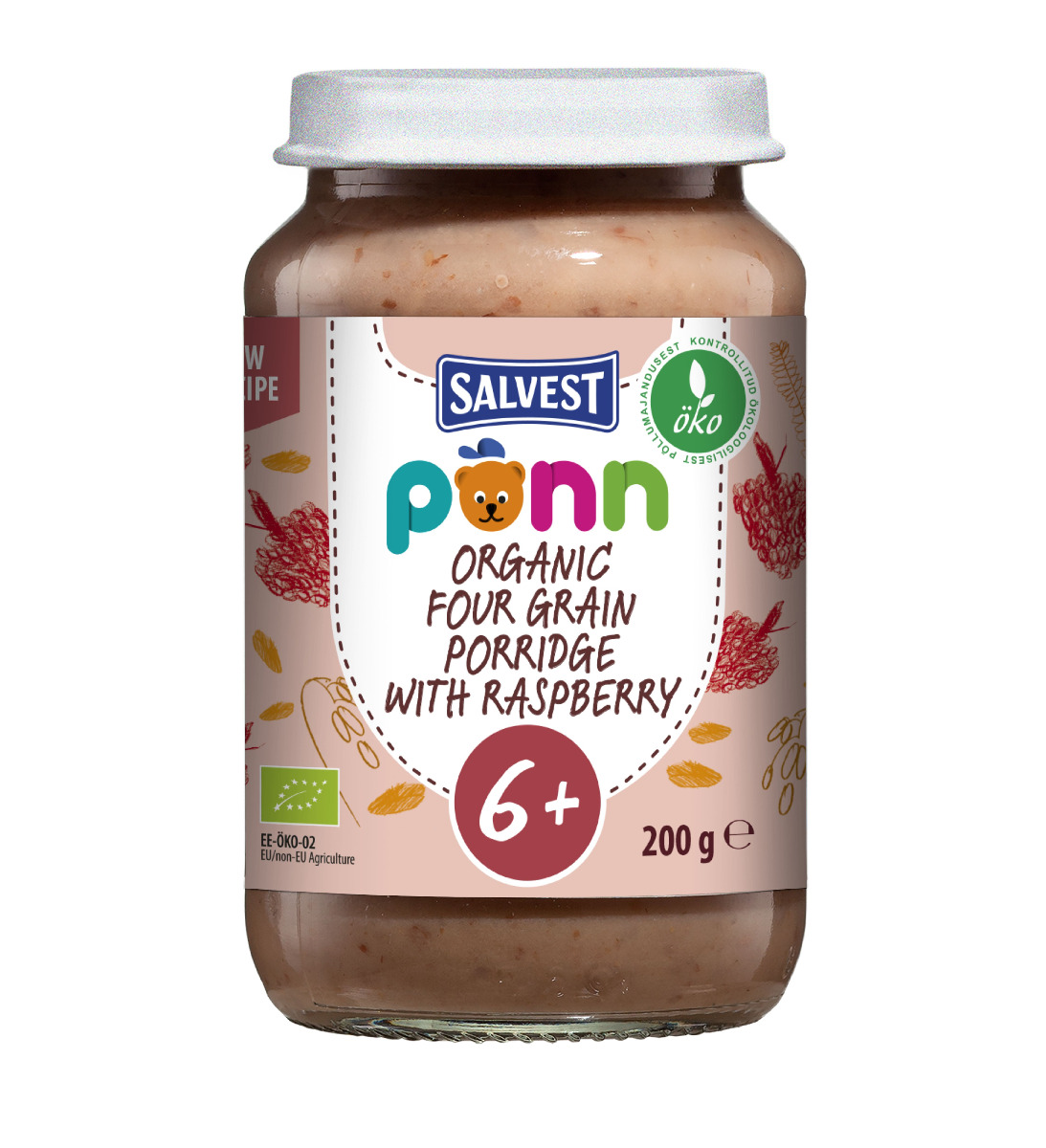 SALVEST Põnn BIO Maliny s cereáliemi 200 g SALVEST