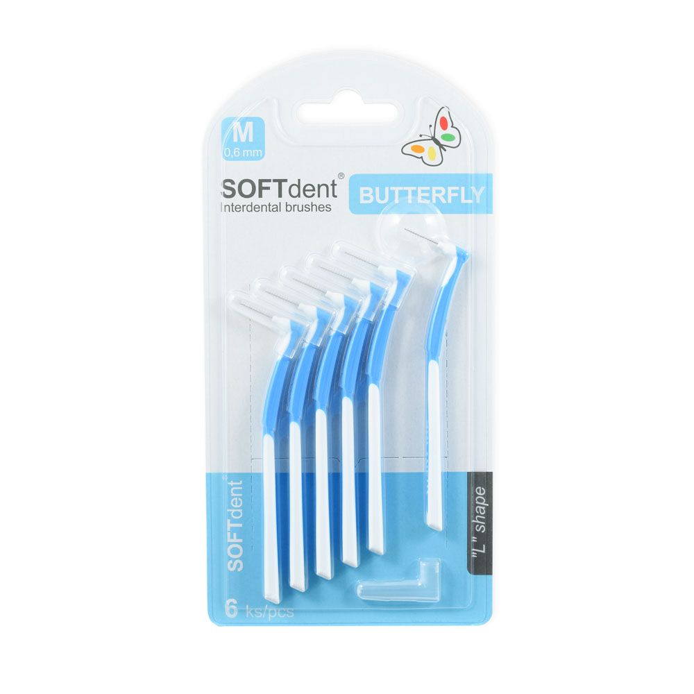 SOFTdent Butterfly Mezizubní kartáček zahnutý M 0