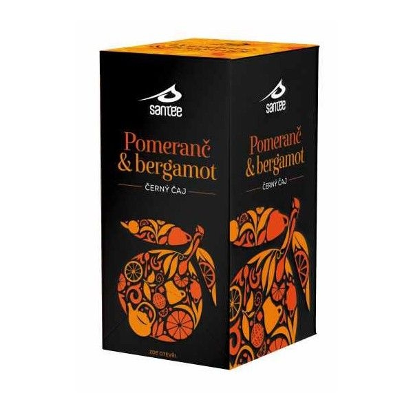 Santée Černý čaj pomeranč & bergamot porcovaný čaj 20x1