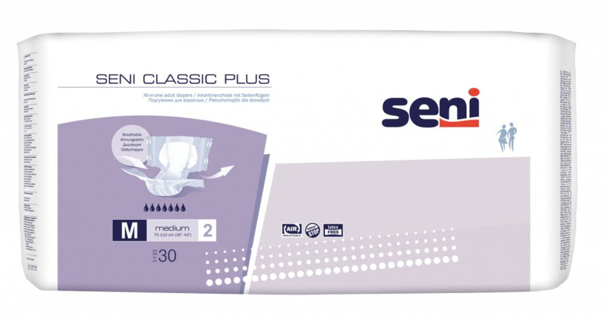 Seni Classic Plus Medium inkontinenční plenkové kalhotky 30 ks Seni