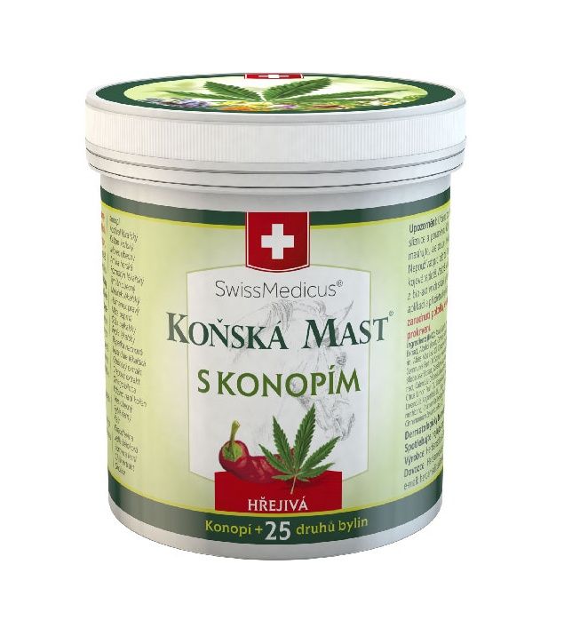 SwissMedicus Koňská mast s konopím hřejivá 250 ml SwissMedicus