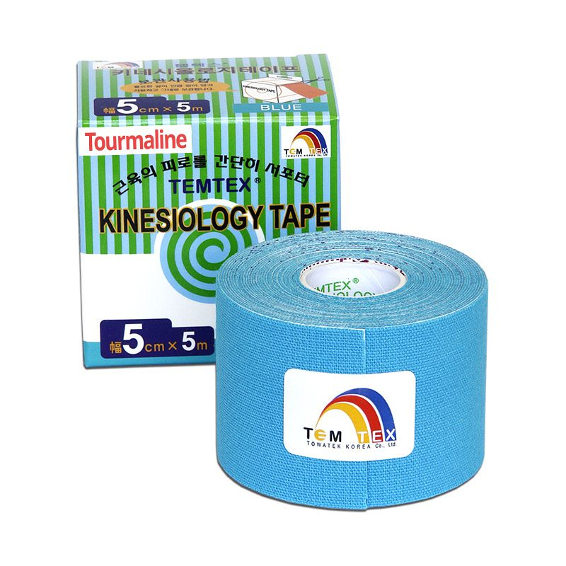 TEMTEX Kinesio tape Tourmaline 5 cm x 5 m tejpovací páska modrá TEMTEX