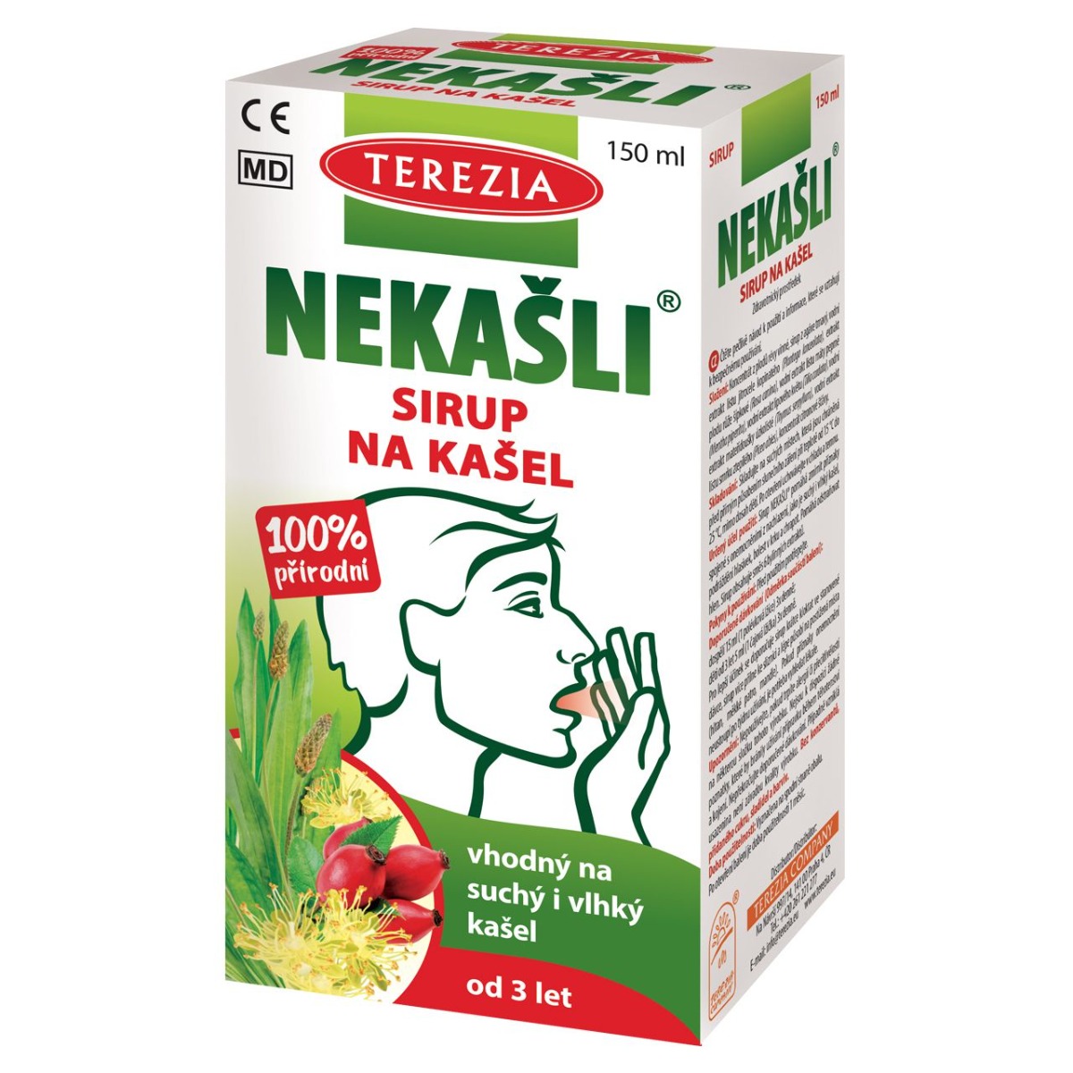 Terezia NEKAŠLI 100% přírodní bylinný sirup 150 ml Terezia