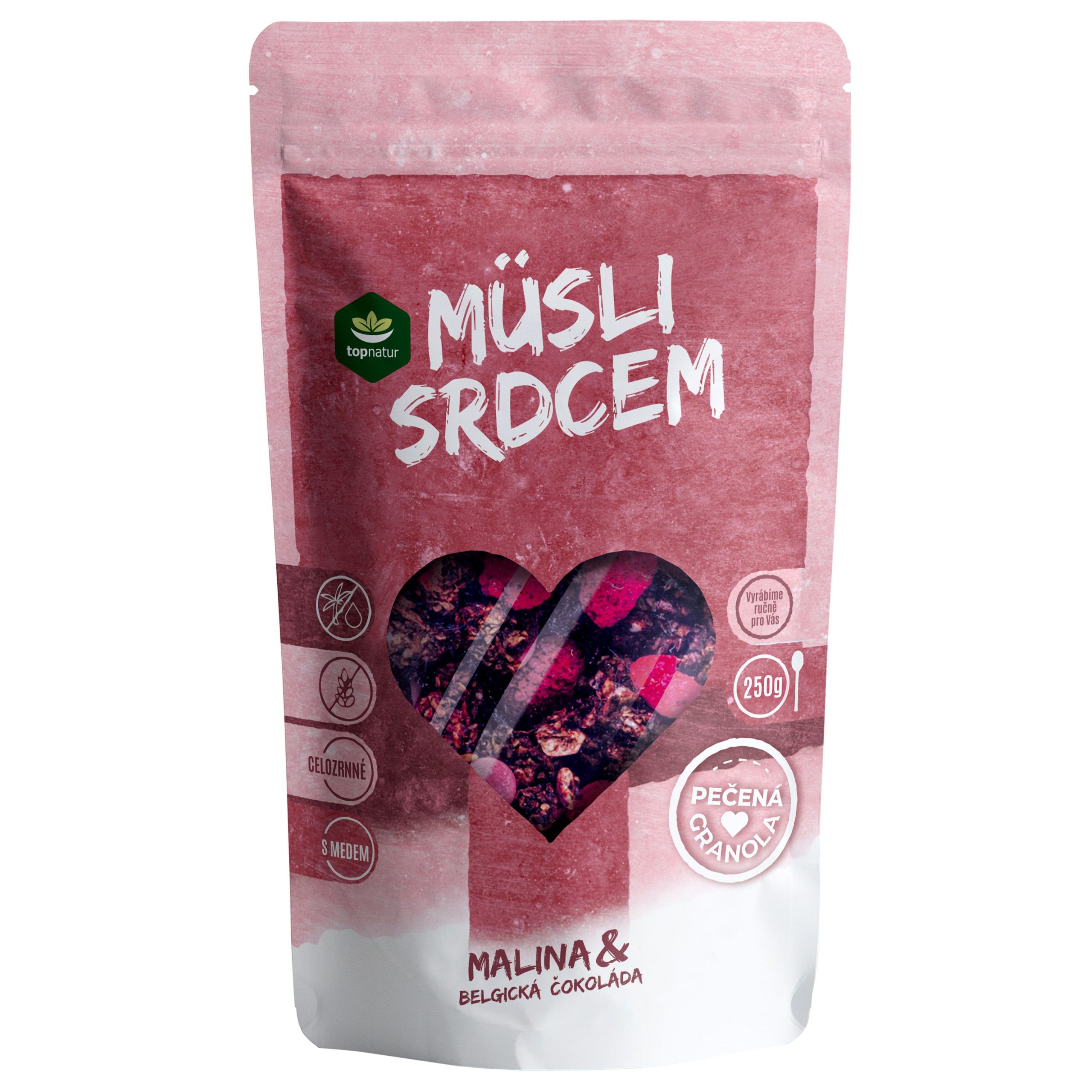 Topnatur Müsli srdcem Malina&Belgická čokoláda 250 g Topnatur