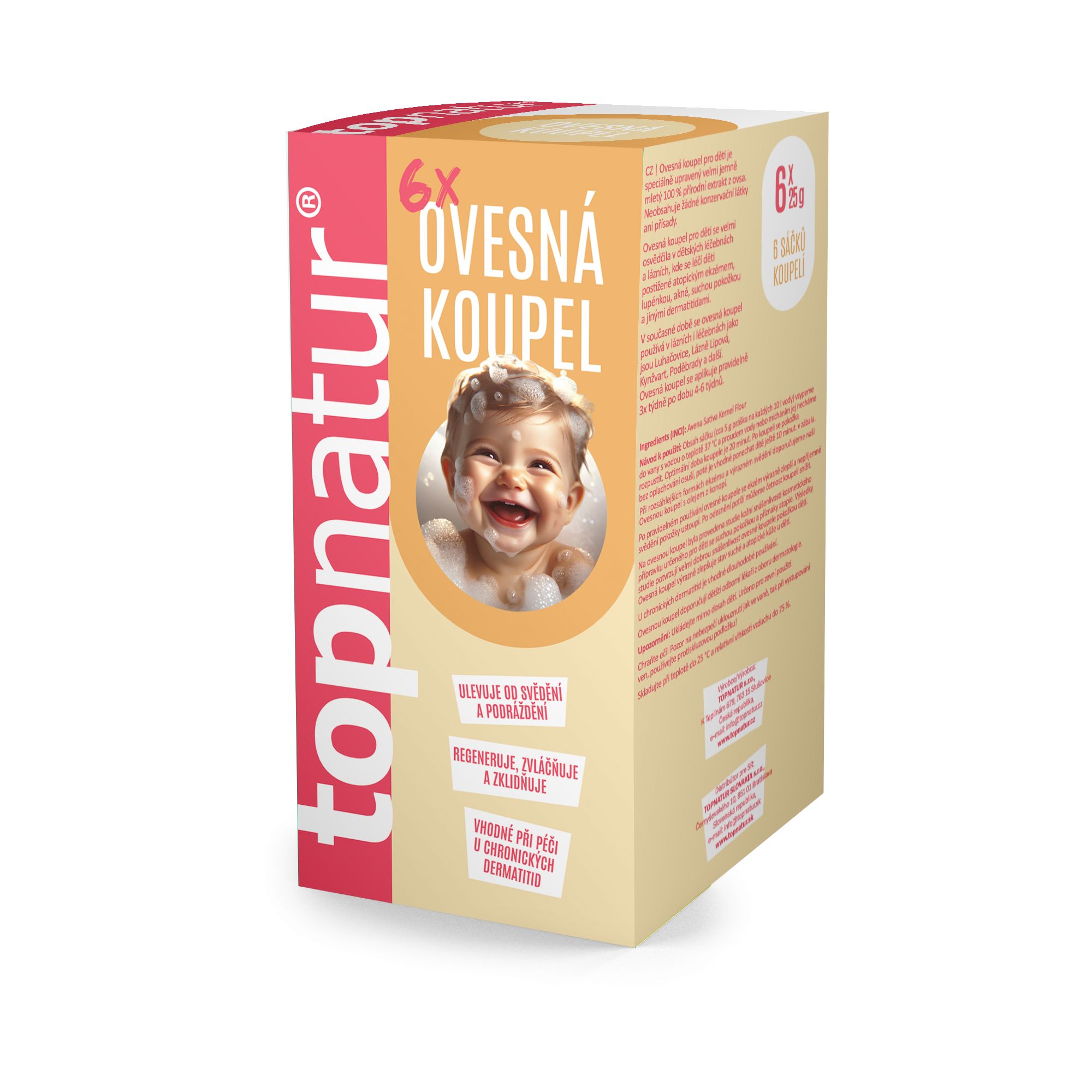 Topnatur Ovesná koupel pro děti 6x25 g Topnatur
