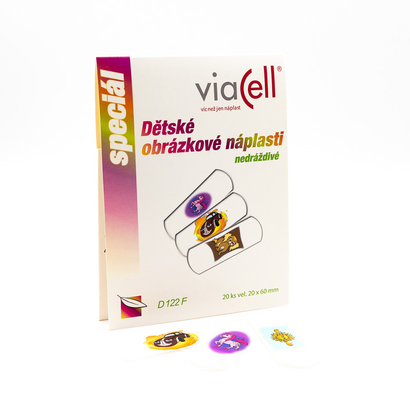 Viacell D122F Dětské obrázkové náplasti 20 ks Viacell