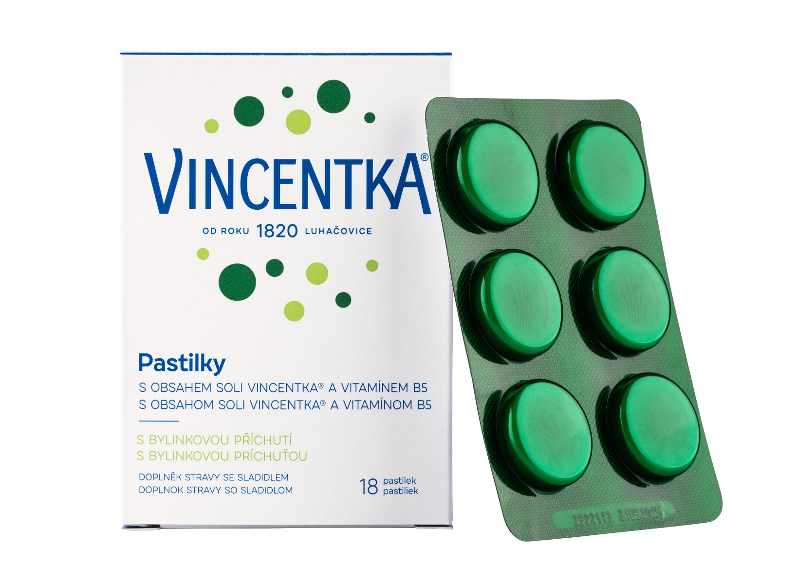 Vincentka Bylinné pastilky 18 ks Vincentka