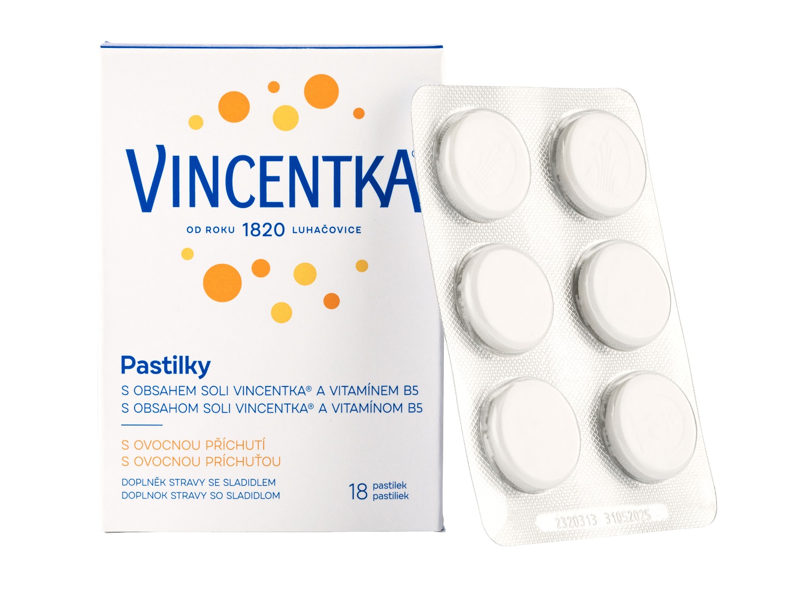 Vincentka Ovocné pastilky 18 ks Vincentka