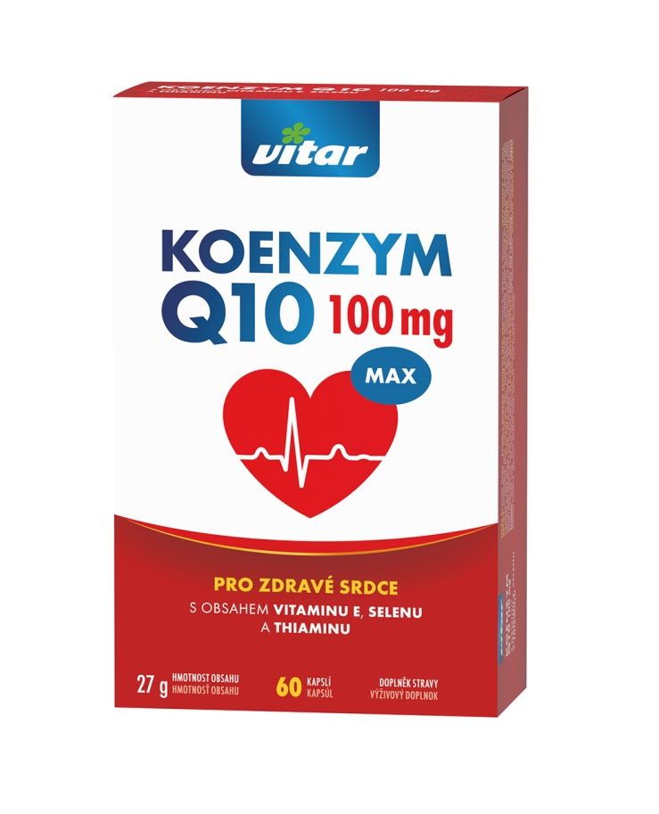 Vitar Koenzym Q10 100 mg + Selen + vitamin E + thiamin 60 kapslí Vitar