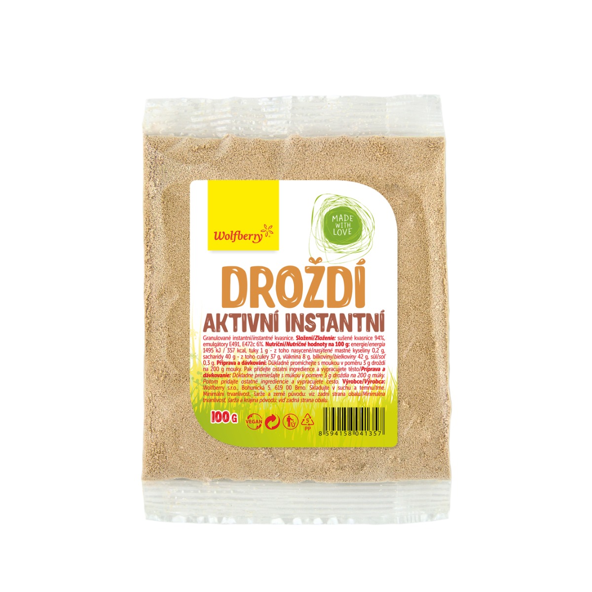 Wolfberry Droždí aktivní instantní 100 g Wolfberry