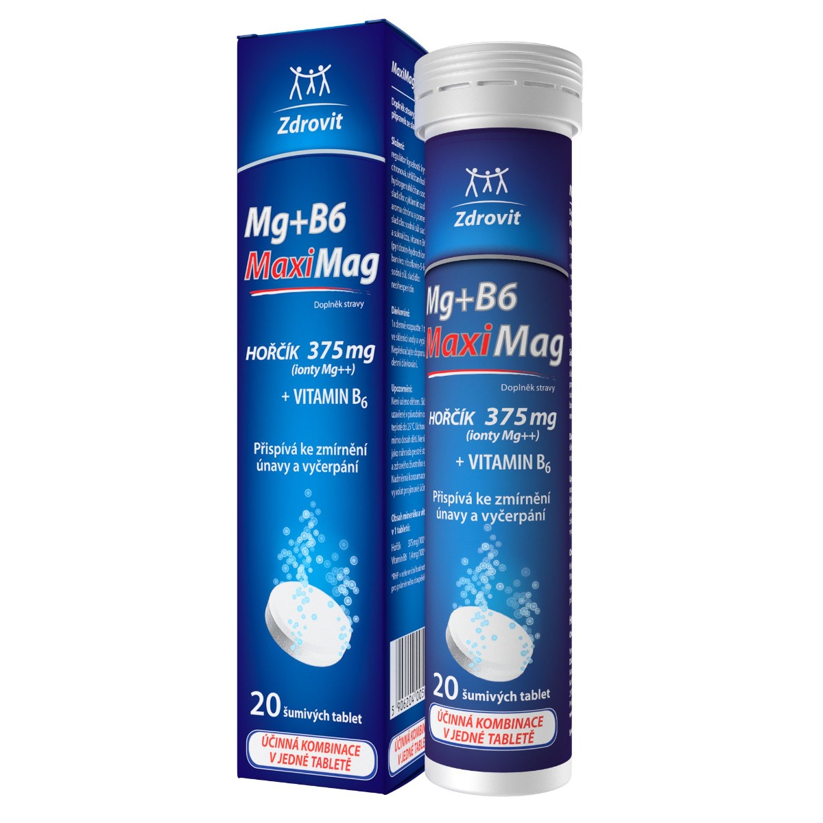 Zdrovit MaxiMag Hořčík 375 mg + B6 20 šumivých tablet Zdrovit