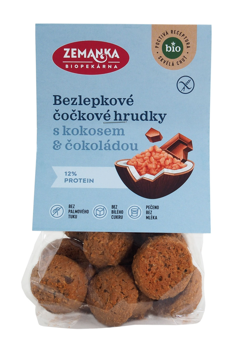 Zemanka BIO Bezlepkové čokoládové hrudky čočka s kokosem 100 g Zemanka
