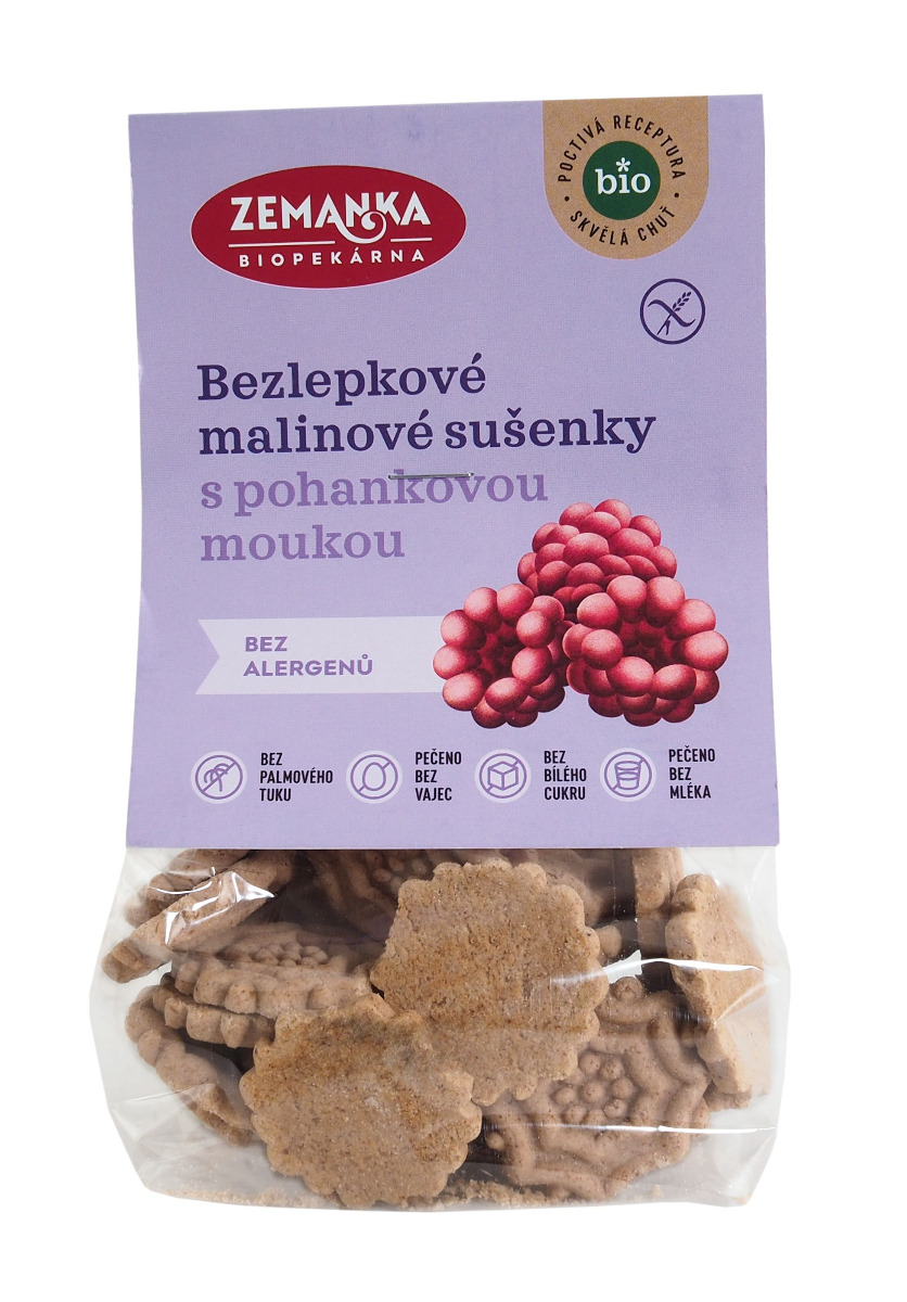 Zemanka BIO Bezlepkové sušenky pohankovo-malinové 100 g Zemanka