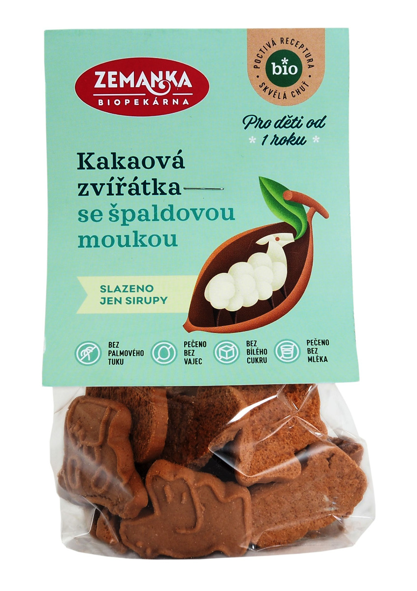 Zemanka BIO Špaldová kakaová zvířátka 100 g Zemanka