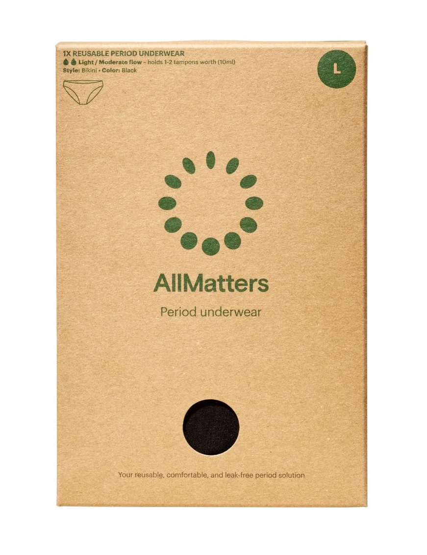 AllMatters Menstruační kalhotky - bikiny vel. L 1 ks černé AllMatters