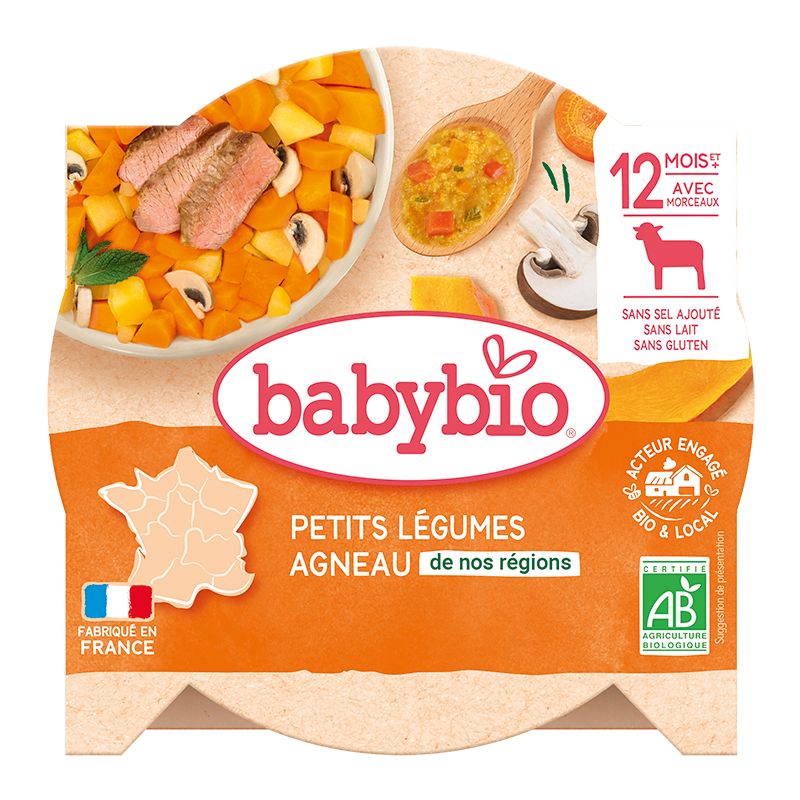 Babybio Dušená zelenina s jehněčím masem 230 g Babybio
