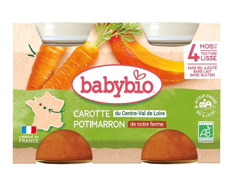 Babybio Mrkev a dýně 2x130 g Babybio