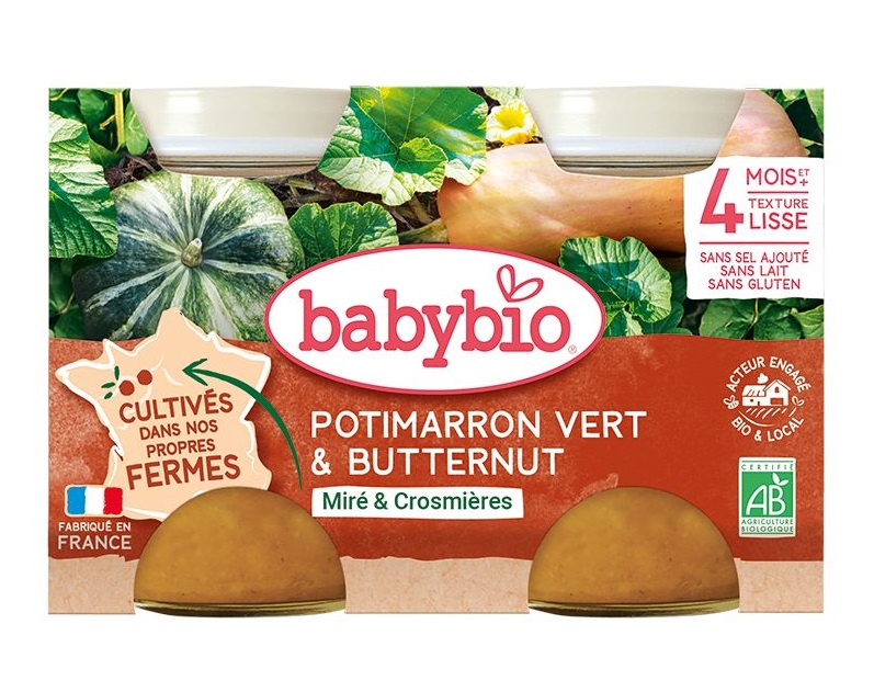 Babybio Zelená a máslová dýně 2x130 g Babybio