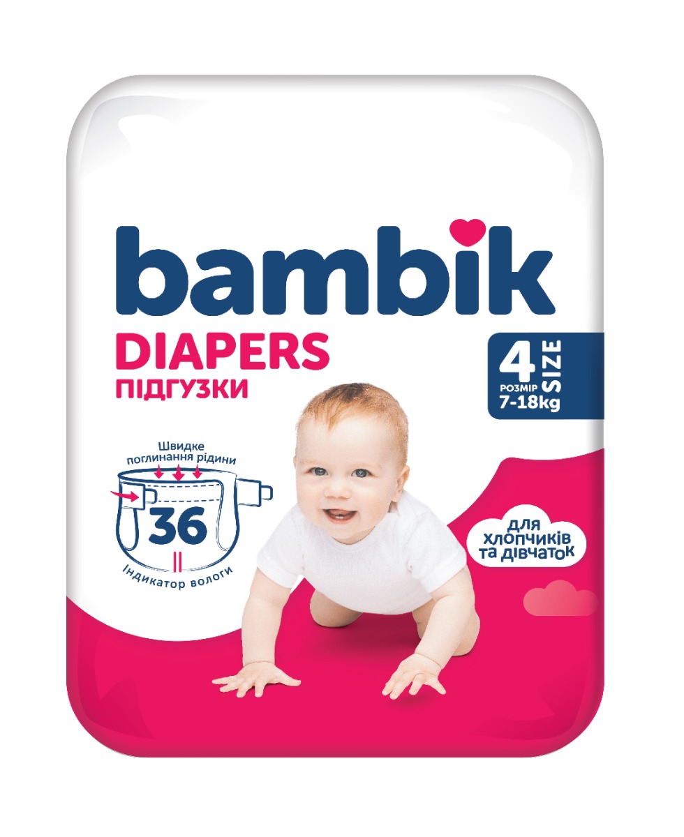 Bambik Dětské pleny vel. 4 7-18 kg 36 ks Bambik