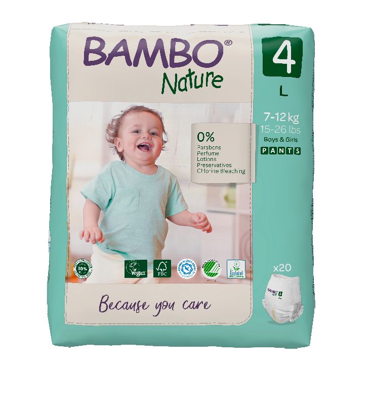 Bambo Nature Pants 4 7-12 kg tréninkové kalhotky 20 ks Bambo