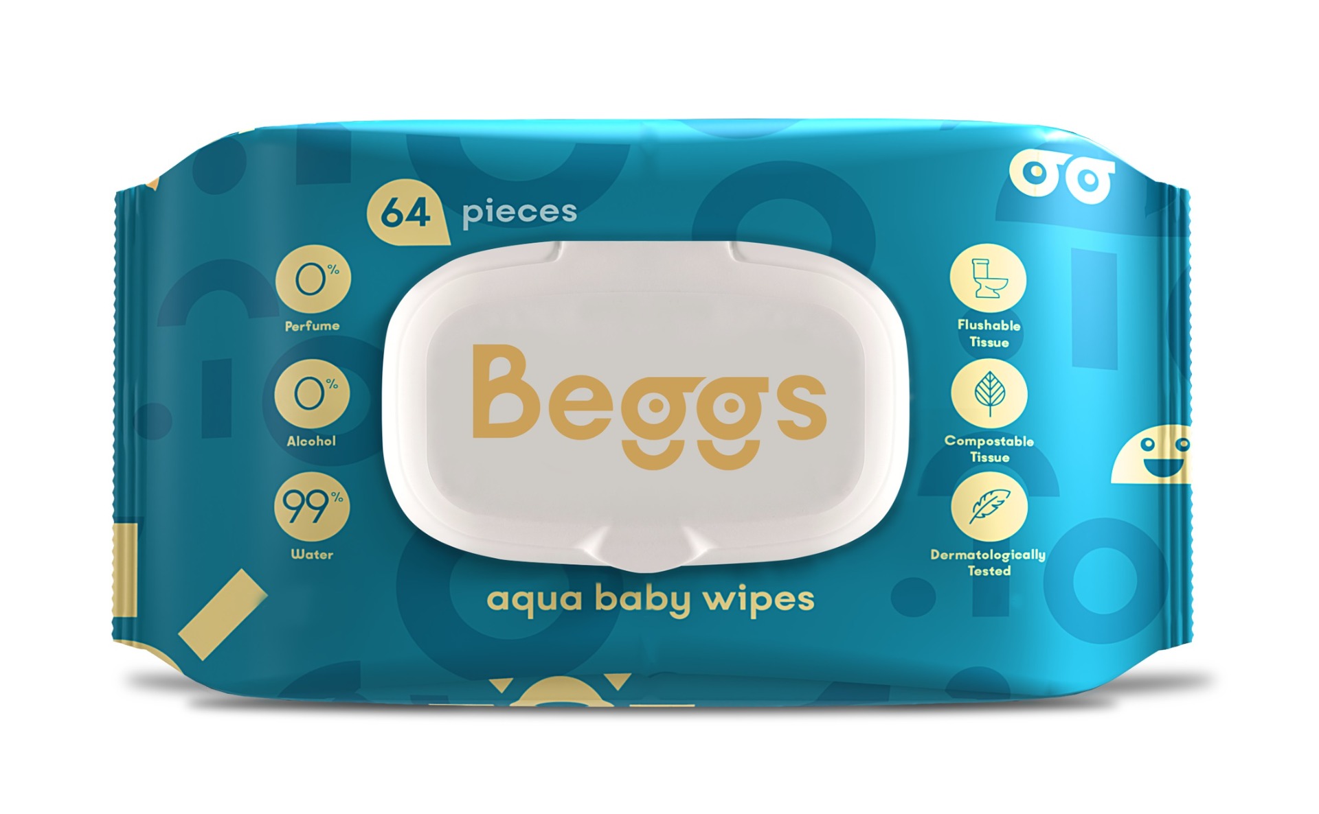 Beggs Vlhčené splachovatelné ubrousky 64 ks Beggs