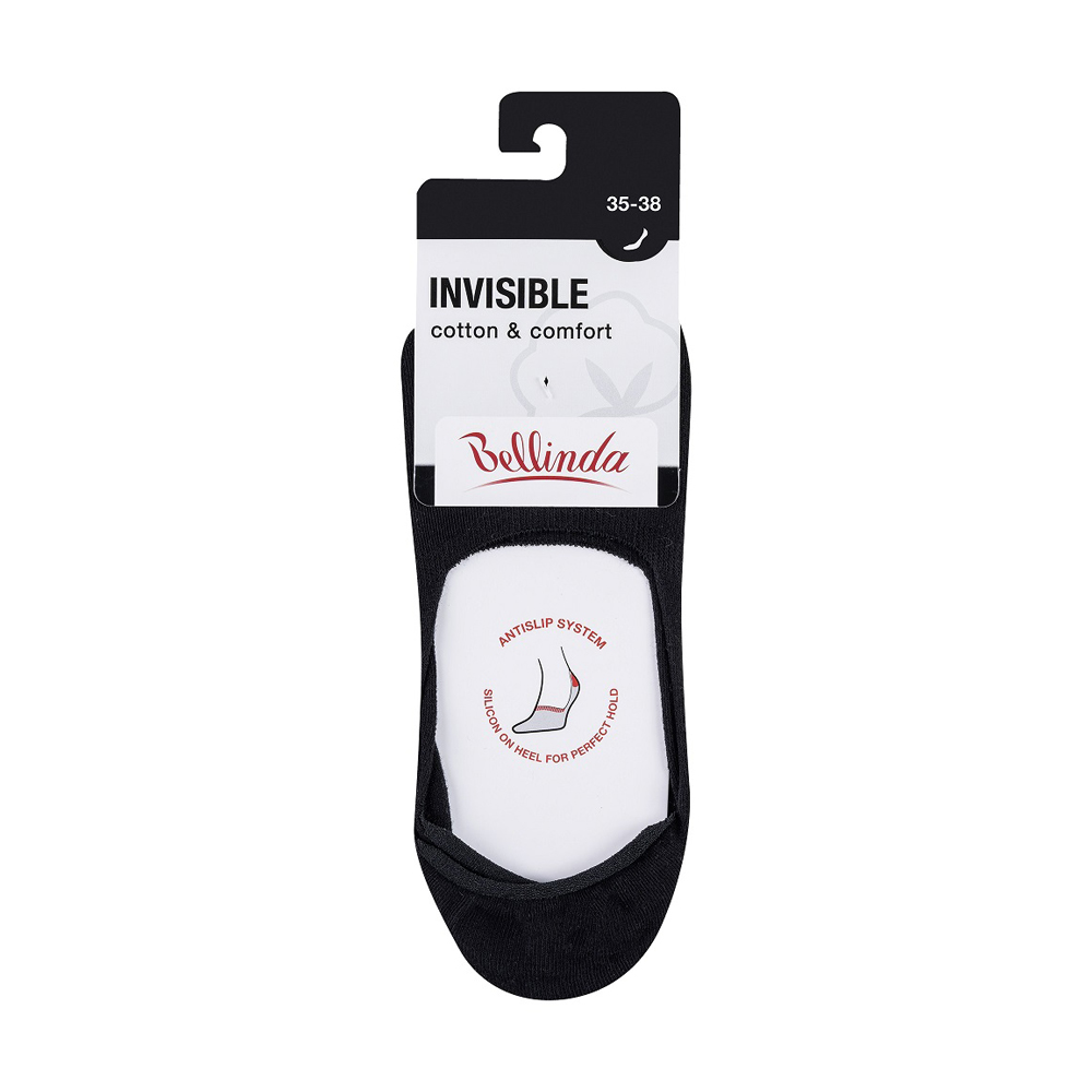 Bellinda INVISIBLE vel. 35/38 dámské a pánské nízké ponožky 1 pár černé Bellinda