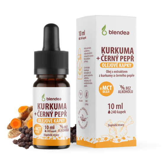 Blendea Kurkuma+černý pepř olejové kapky 10 ml Blendea