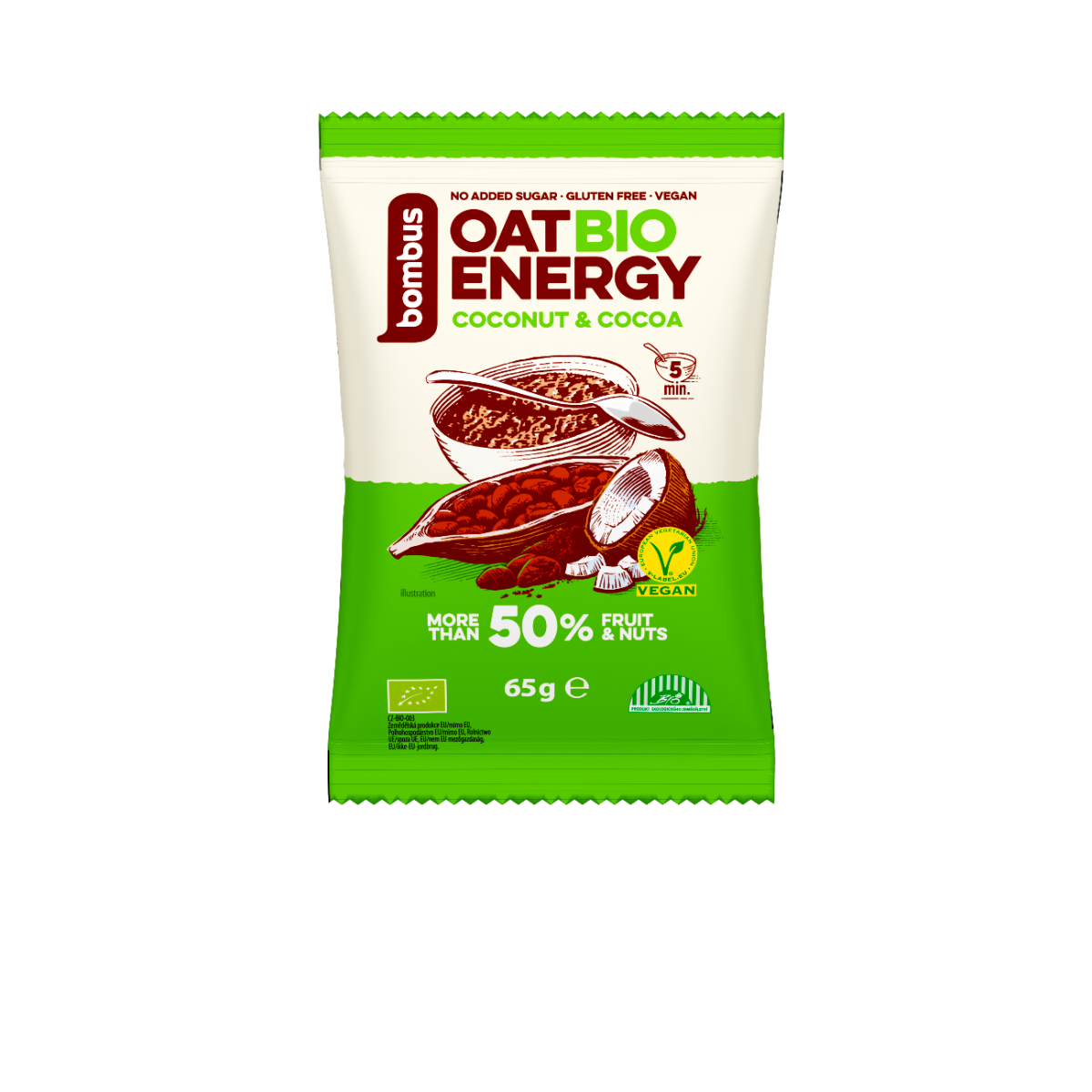 Bombus Oat Energy Coconut & cocoa BIO ovesná kaše 65 g Bombus
