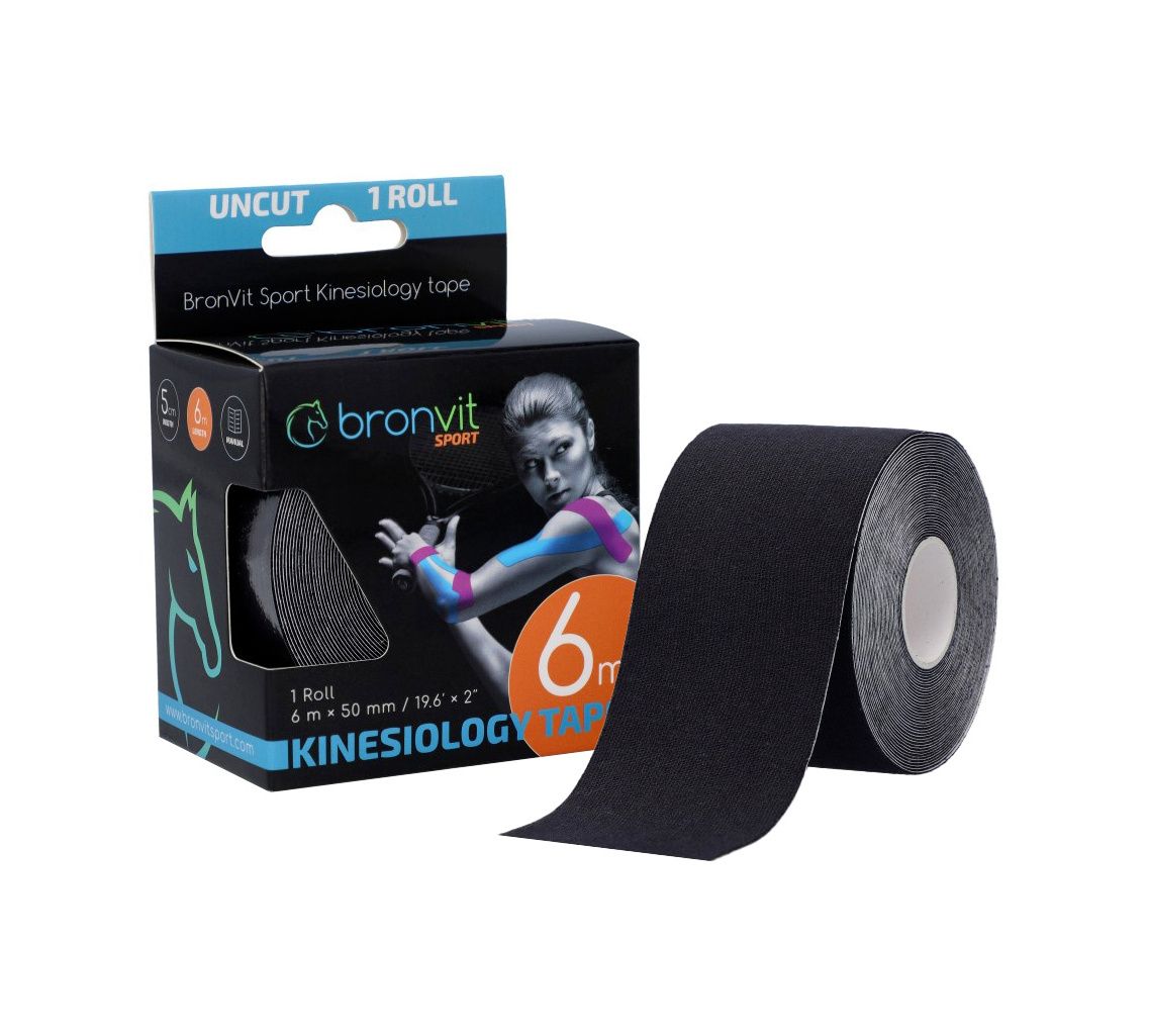BronVit Sport Kinesio Tape classic 5 cm x 6 m tejpovací páska černá BronVit Sport