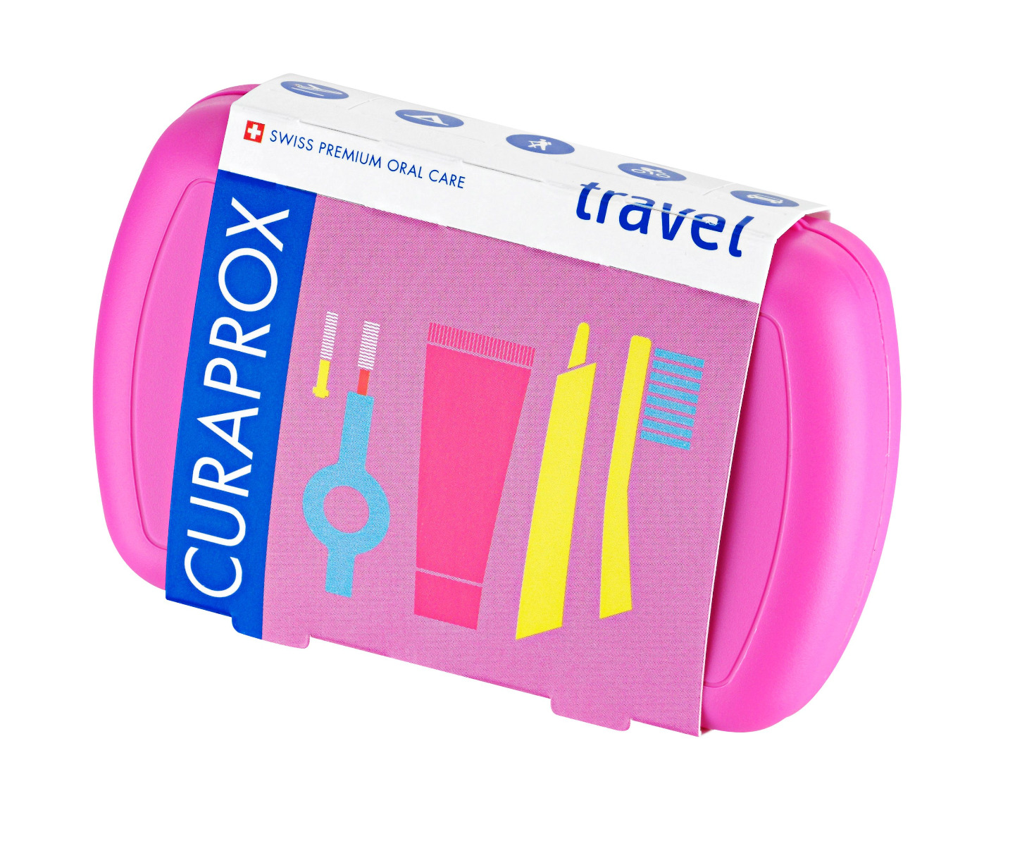 Curaprox Travel set cestovní sada růžová Curaprox