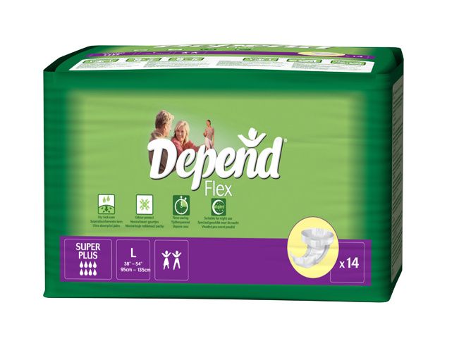 Depend Flex Super Plus vel. L plenkové kalhotky prodyšné  14 ks Depend