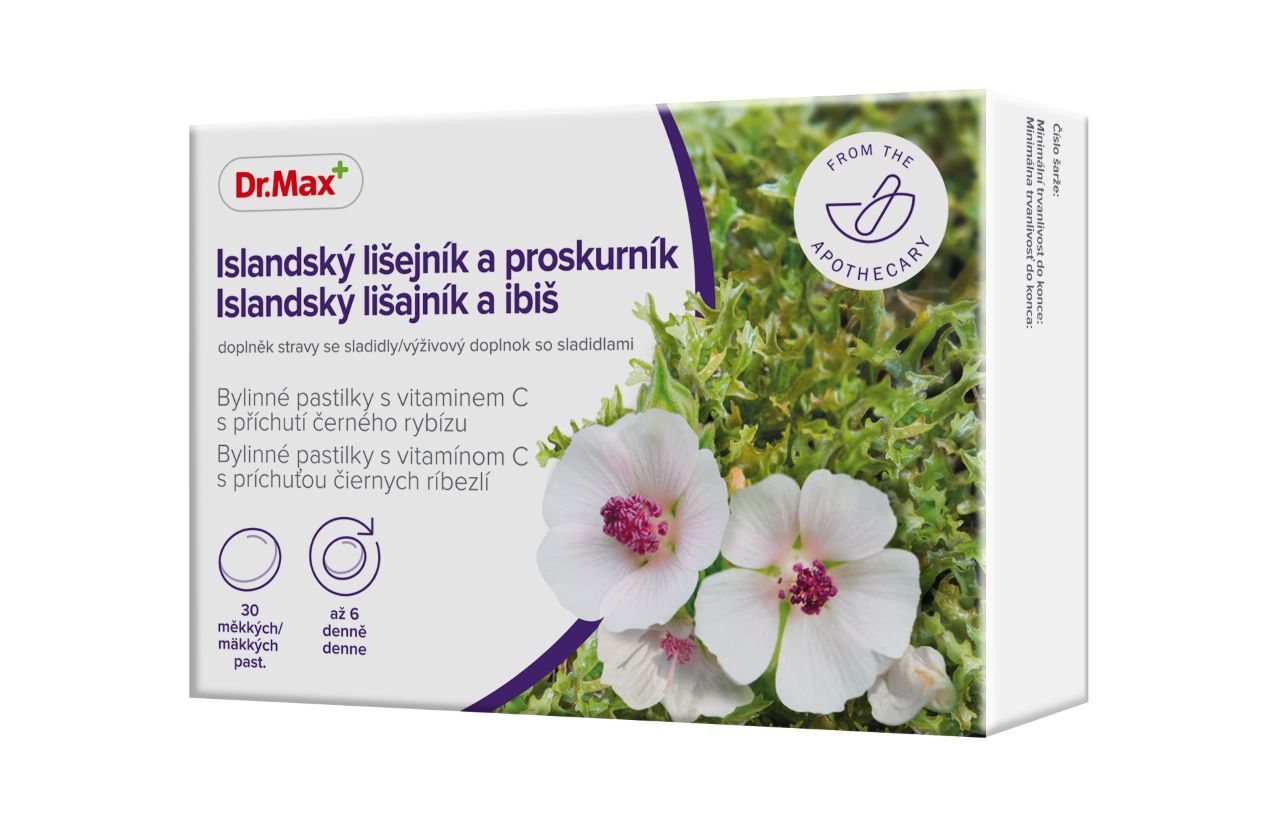 Dr. Max Islandský lišejník a proskurník bylinné pastilky 30 pastilek Dr. Max