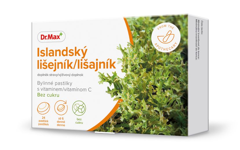 Dr. Max Islandský lišejník bylinné pastilky bez cukru 24 pastilek Dr. Max