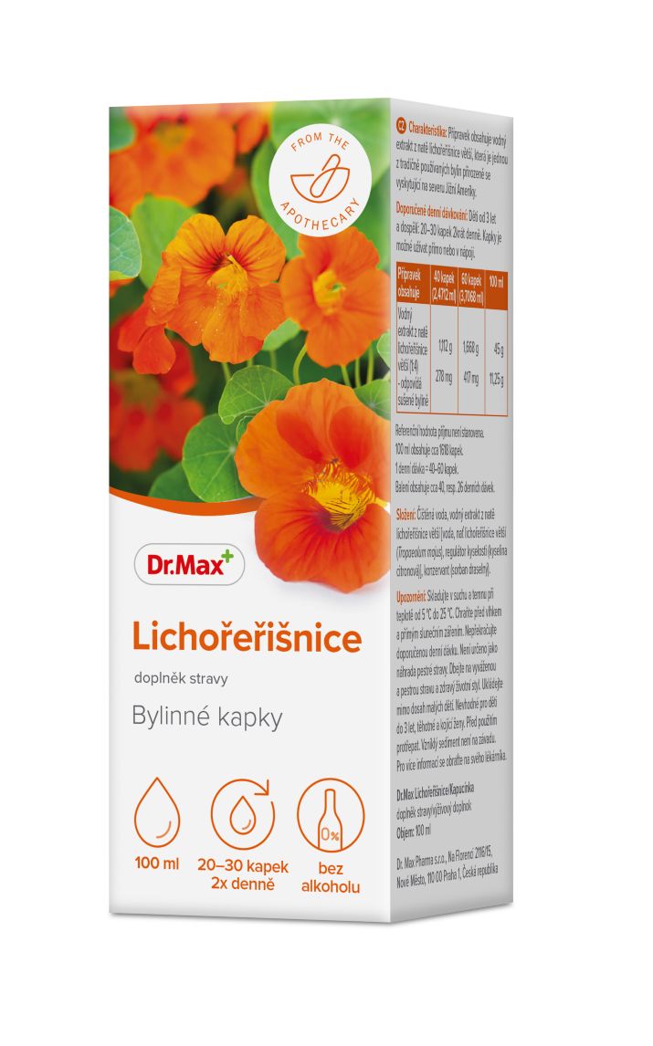 Dr. Max Lichořeřišnice bylinné kapky 100 ml Dr. Max