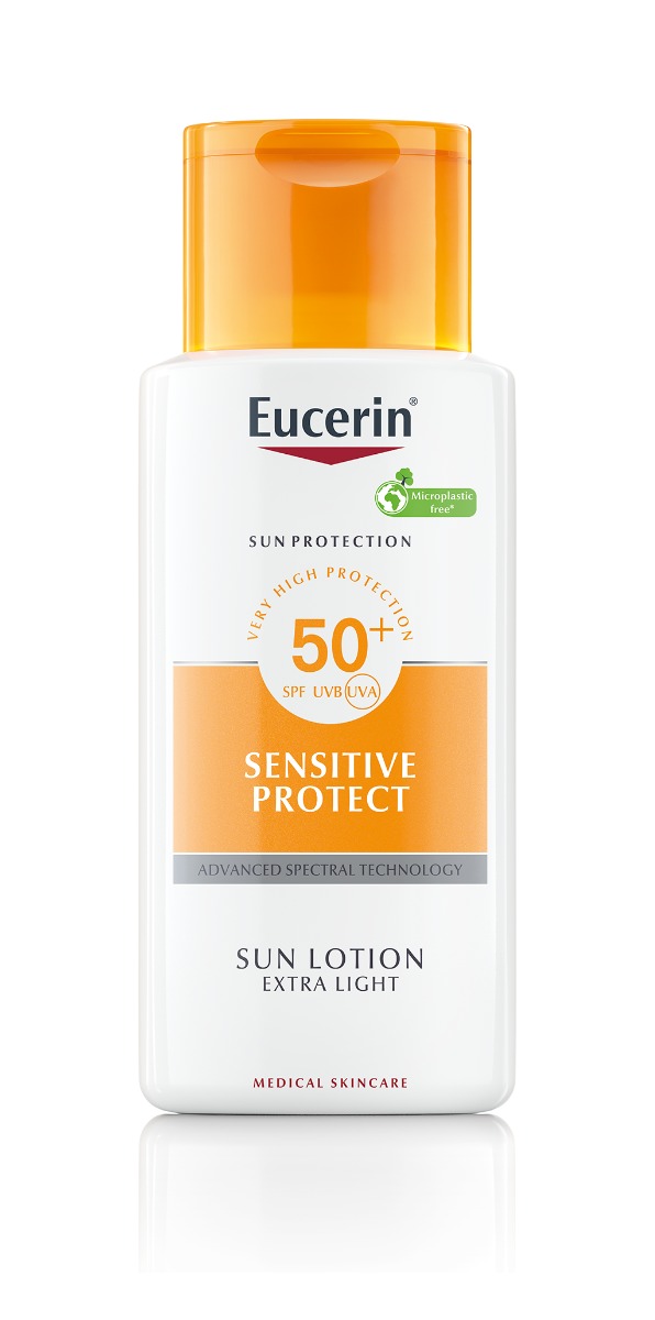 Eucerin SUN Sensitive Protect SPF50+ extra lehké mléko na opalování 150 ml Eucerin