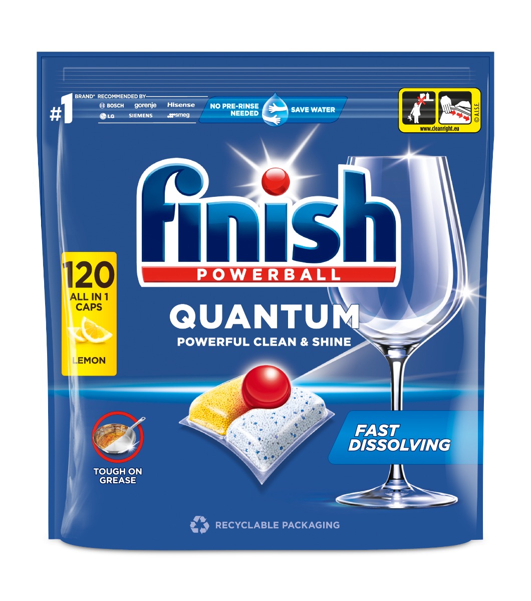 Finish Quantum All in 1 lemon sparkle kapsle do myčky 120 ks Finish