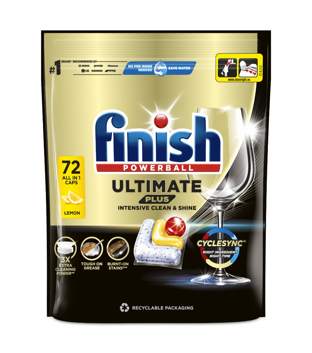 Finish Ultimate Plus All in 1 Lemon kapsle do myčky 72 ks Finish