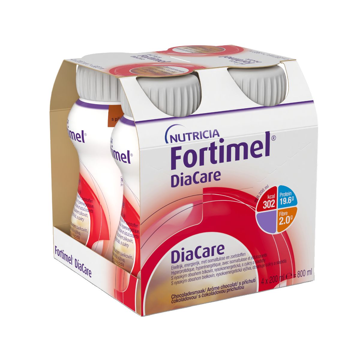 Fortimel DiaCare s příchutí čokoládovou 4x200 ml Fortimel