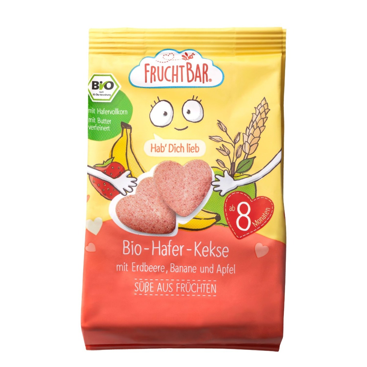 FruchtBar BIO Ovesné sušenky s ovocem 100 g FruchtBar