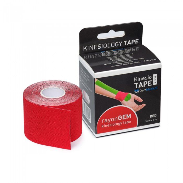 GM rayon kinesiology tape hedvábný 5 cm x 5 m red GM